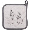 Clayre & Eef BNS45 Potholder 20x20 cm Bej Gri cu motiv de iepuraș