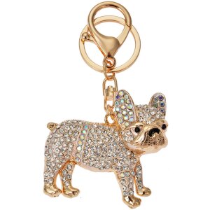 Juleeze JZKC0166 Breloc Bulldog Gold Strass 5x2x6 cm