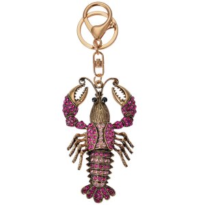 Juleeze JZKC0172 Breloc Lobster Gold Coloured Purple...