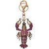 Juleeze JZKC0172 Breloc Lobster Gold Coloured Purple Rhinestones