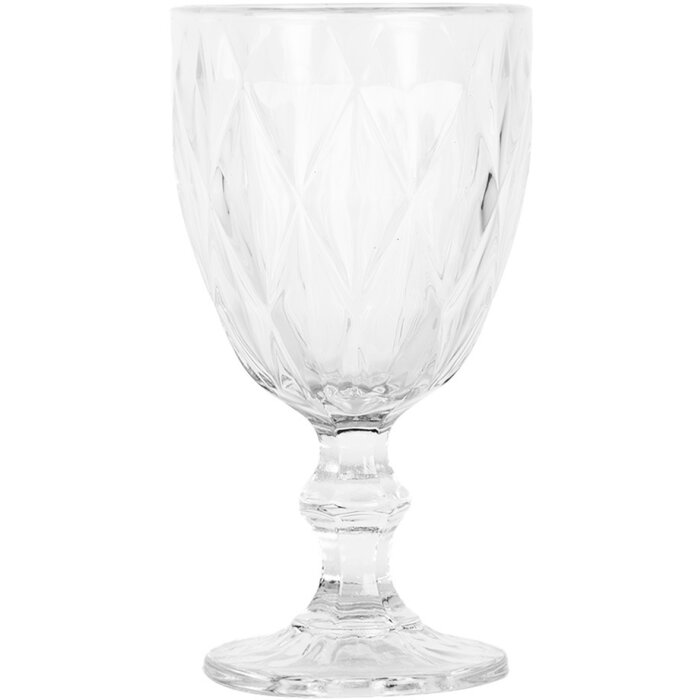 Clayre & Eef 6GL5046 Pahar de vin 200ml cu design tăiat Ø8xH16cm Transparent