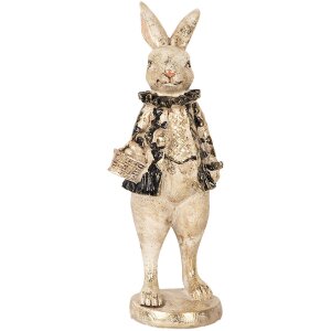 Clayre & Eef Decorative Rabbit 9x10x24 cm Bej Negru...