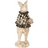 Clayre & Eef Decorative Rabbit 9x10x24 cm Bej Negru Polyresin Animal Figura