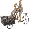 Clayre & Eef decorare iepure pe bicicletă stil țară 28x12x23 cm