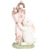 Clayre & Eef Figurină decorativă iepure cu umbrelă 9x7x15 cm alb roz