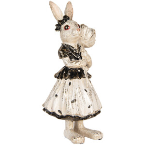 Clayre & Eef Decorative Rabbit Beige Black 13x11x30...