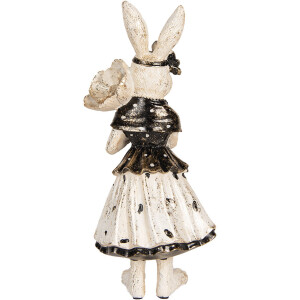 Clayre & Eef Decorative Rabbit Beige Black 13x11x30 cm Polyresin Easter Figurine