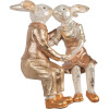 Clayre & Eef figurină decorativă cuplu iepure bej auriu 32x17x35 cm