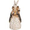 Clayre & Eef Decorative Rabbit Beige Gold 11x10x24 cm Polyresin Animal Figure