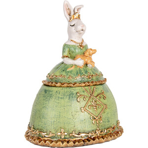 Clayre & Eef Cutie de bijuterii Rabbit Beige Green...