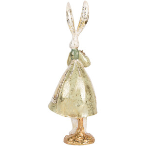 Clayre & Eef Decorative Rabbit Vintage Easter Figurine Beige Gold 12x9x33 cm