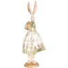 Clayre & Eef Decorative Rabbit Vintage Easter Figurine Beige Gold 12x9x33 cm