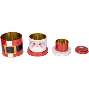 Clayre & Eef 6BL0135 Set de 3 cutii de depozitare cu design de Crăciun din fier