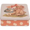 Clayre & Eef 6BL0138 Cutie de conserve bej maro 17x17x6 cm Retro Vintage