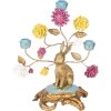 Clayre & Eef 6PR5086 Suport pentru lumânări Rabbit Gold Coloured Pink 30x16x37 cm