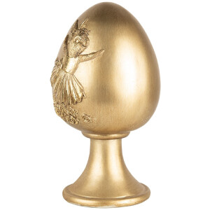 Clayre & Eef Decorative Egg Gold Ø 14x24 cm Polyresin Easter Decoration