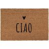 Clayre & Eef MC258 Covoraș de ușă din fibră de nucă de cocos 60x40 cm CIAO lettering maro