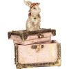 Clayre & Eef Cutie decorativă Figura iepure Poliresină Bej Roz Aur 12x8x16 cm