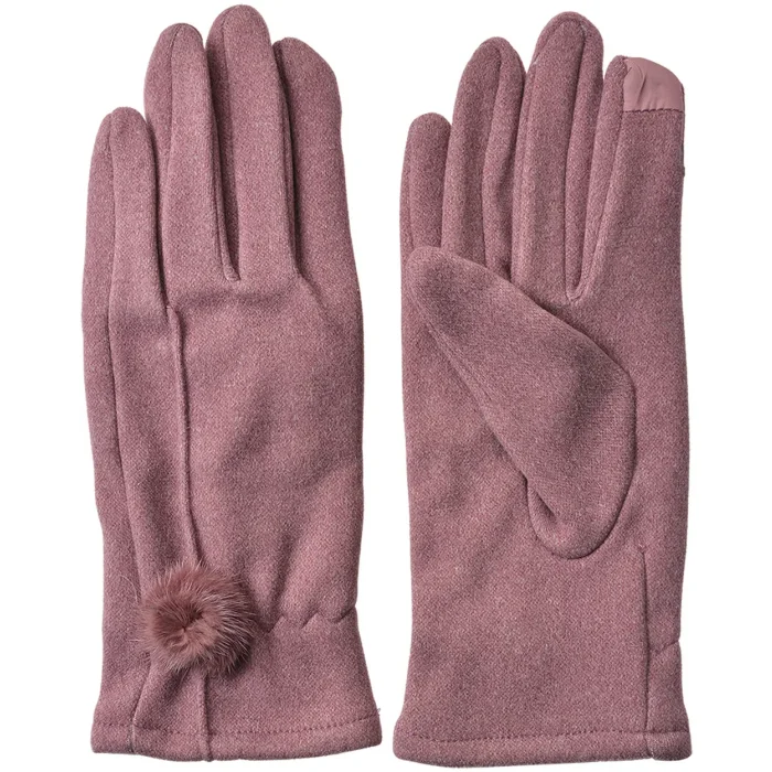 Juleeze JZGL0110PA Ladies Winter Gloves Purple Touchscreen Pompom 9x23 cm