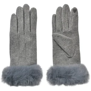 Juleeze Ladies Winter Gloves Grey Touchscreen Faux Fur...