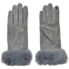 Juleeze Ladies Winter Gloves Grey Touchscreen Faux Fur Warm 9x23 cm