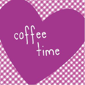 Servietten 25x25 Herz Coffee Time