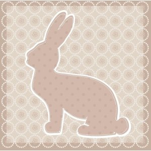 Papierservietten Hase taupe 33x33 cm