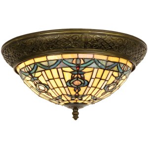 LumiLamp 5LL-5351 Deckenlampe Tiffany Ø 38x19 cm...