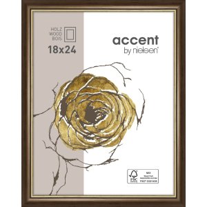 Ascot Holzrahmen 30x40 cm dunkelbraun-gold