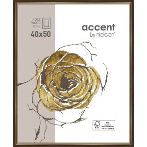 Nielsen Holzrahmen Ascot 40x50 cm dunkelbraun gold MDF...