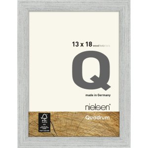 Holz-Wechselrahmen Quadrum 13x18 cm silber