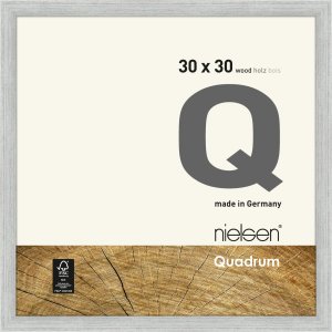 Holz-Wechselrahmen Quadrum 30x30 cm silber