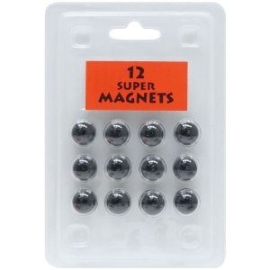 Blisterpackung 12 Magnete schwarz