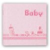 ZEP Babyalbum Bebe 24x24 cm 40 weiße Seiten Pergamin Blau Rosa Gelb